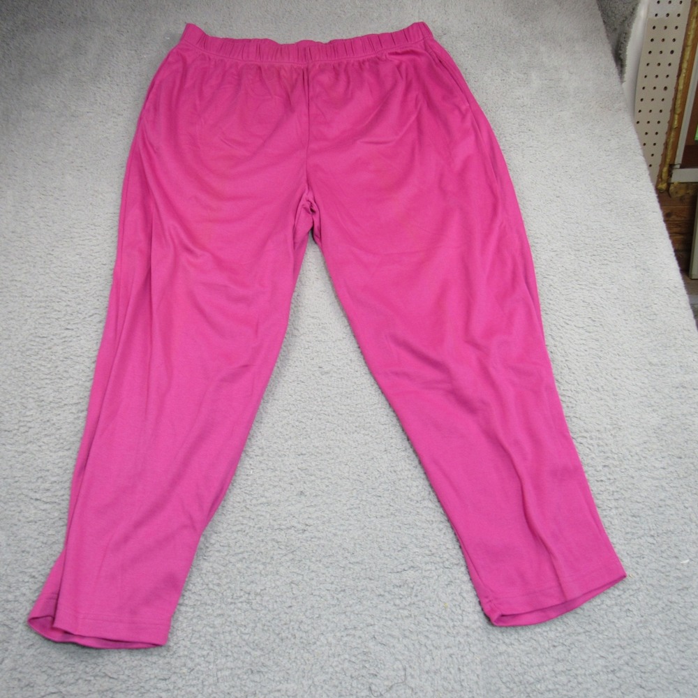 Bridge Gate Womens 2X Pink Knit Elastic Waist Casual Pants Side Pockets - Picture 6 of 8